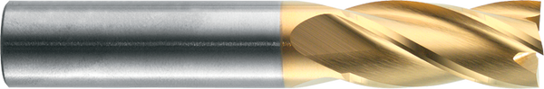 ST-430-12-T 3/8 0.375-in Dia 4-Flute End Mill, 0.875-in LOC, 0.375-in Shank, 2.5-in OAL, TIN Coated