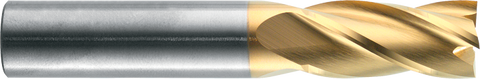 ST-430-12-T 3/8 0.375-in Dia 4-Flute End Mill, 0.875-in LOC, 0.375-in Shank, 2.5-in OAL, TIN Coated